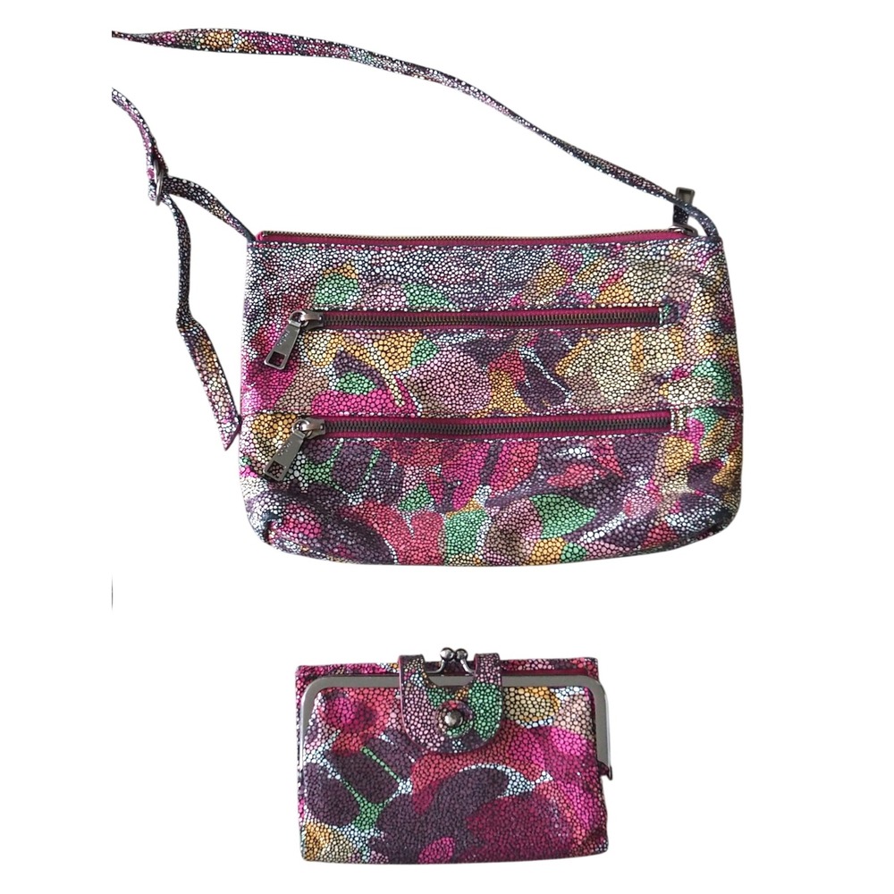 HOBO Set The Original Abstract Foliage Mara Floral Crossbody Alice and Wallet